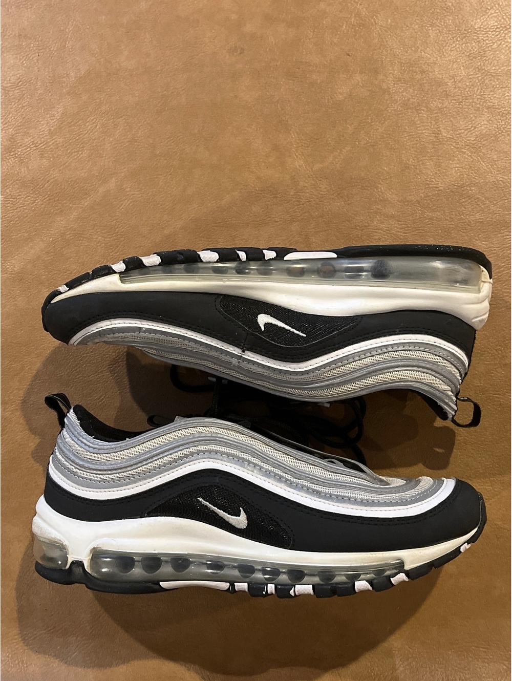 Nike Air Max 97 Black Metallic Silver Shoes (Youth 7Y)